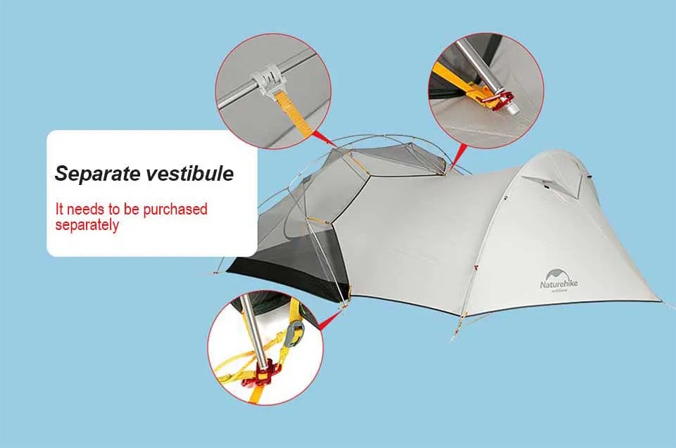 Naturehike Mongar 2-Person Ultralight Tent - Waterproof for Camping and Backpacking