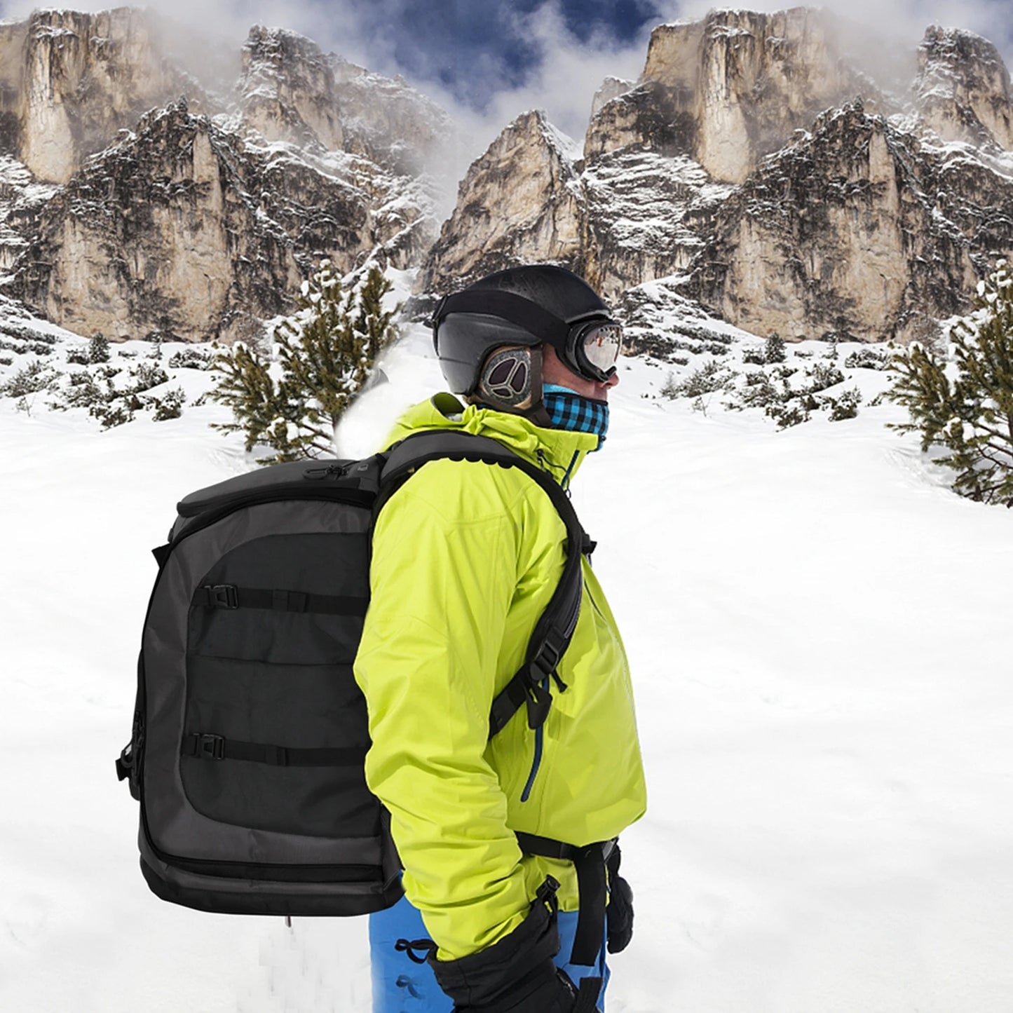 SoarOwl Ski Boot Bag 65L Ski Boot Travel Backpack for Ski Helmet Goggles Gloves Skis Snowboard & Accessories
