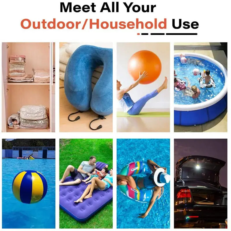 Portable USB Rechargeable Air Pump - Mini Pump for Camping and Outdoors