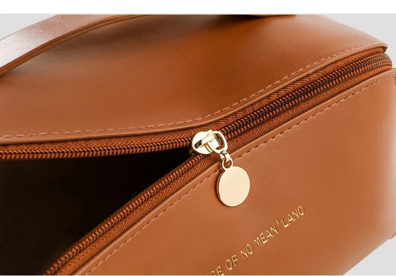 Large-Capacity Travel Cosmetic Bag - Waterproof PU Makeup Pouch and Toiletry Kit