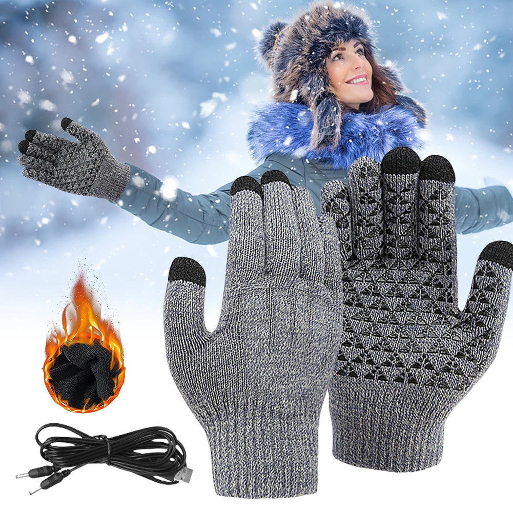 USB Heating Gloves Touch Screen Winter Gloves