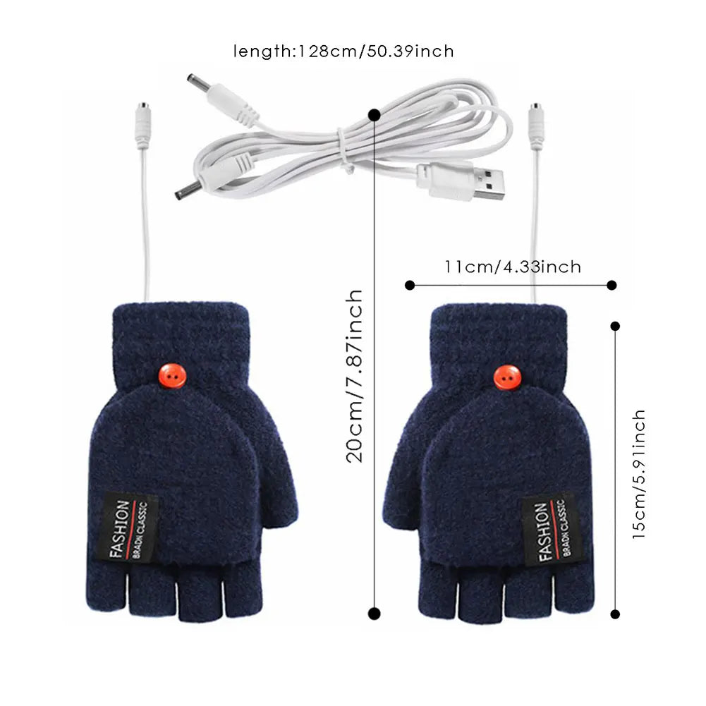 USB Heated Winter Gloves - Rechargeable, Warm, and Smart for Skiing & Hiking