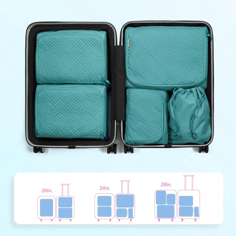 BAGSMART 6-Piece Travel Organizer Set - Compressible and Waterproof Packing Cubes