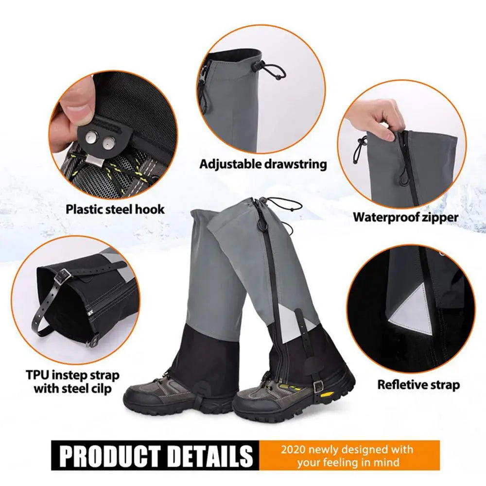 Outdoor Travel Leg Warmers - Waterproof Hiking Gaiters for Snow, Climbing, and Camping