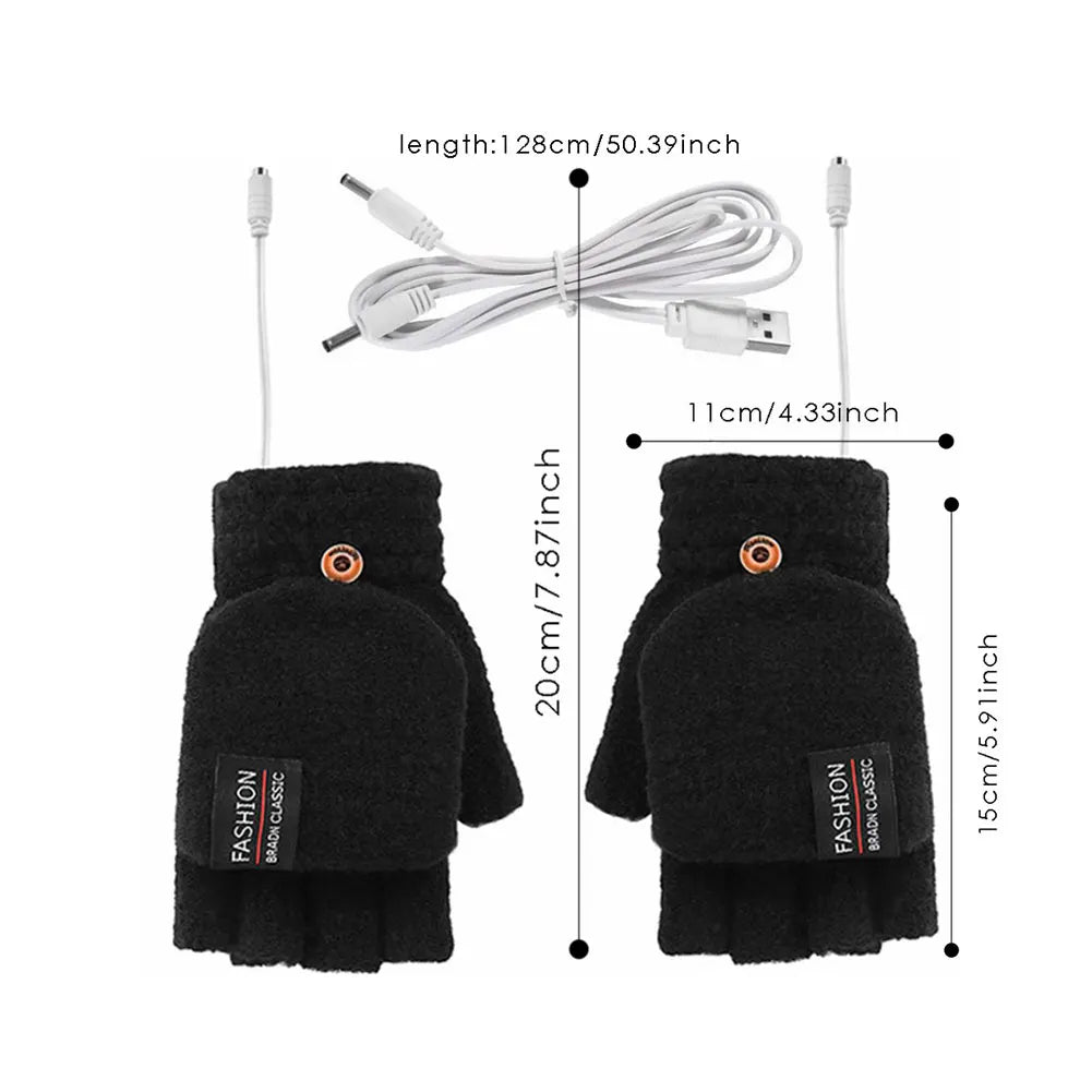 USB Heated Winter Gloves - Rechargeable, Warm, and Smart for Skiing & Hiking