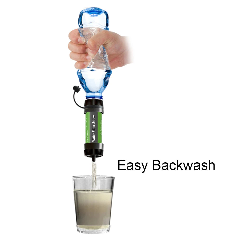 Compact Water Filter Straw - Portable Survival Gear for Outdoor Adventure