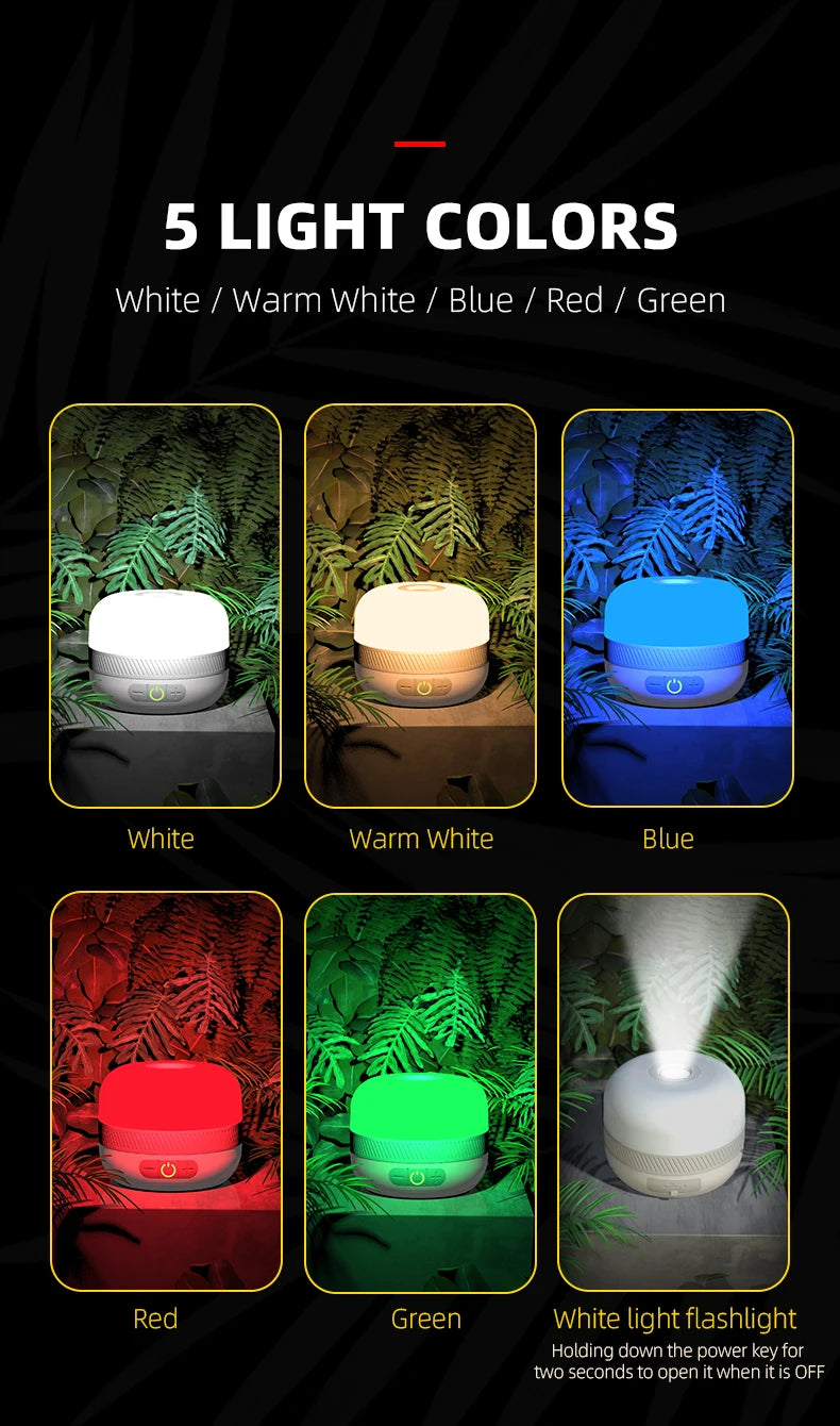 Rechargeable LED Camping Lantern - 230-Hour Portable Light with Magnet