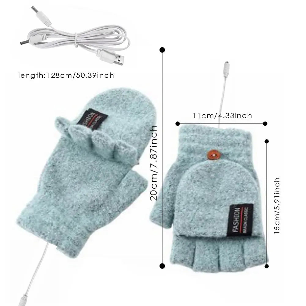 USB Heated Winter Gloves - Rechargeable, Warm, and Smart for Skiing & Hiking