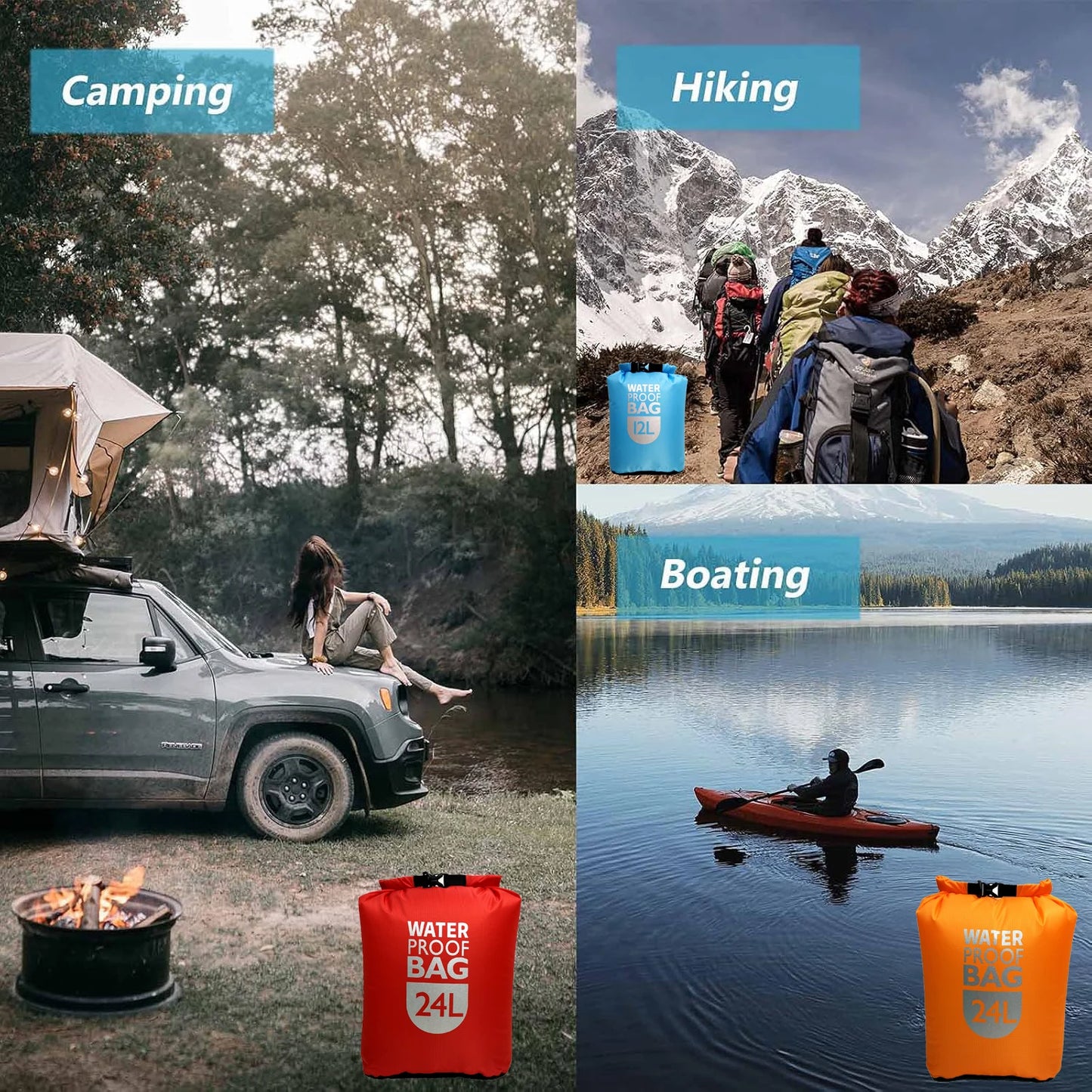 Ultralight Waterproof Dry Bag - For Kayaking, Camping, and Hiking