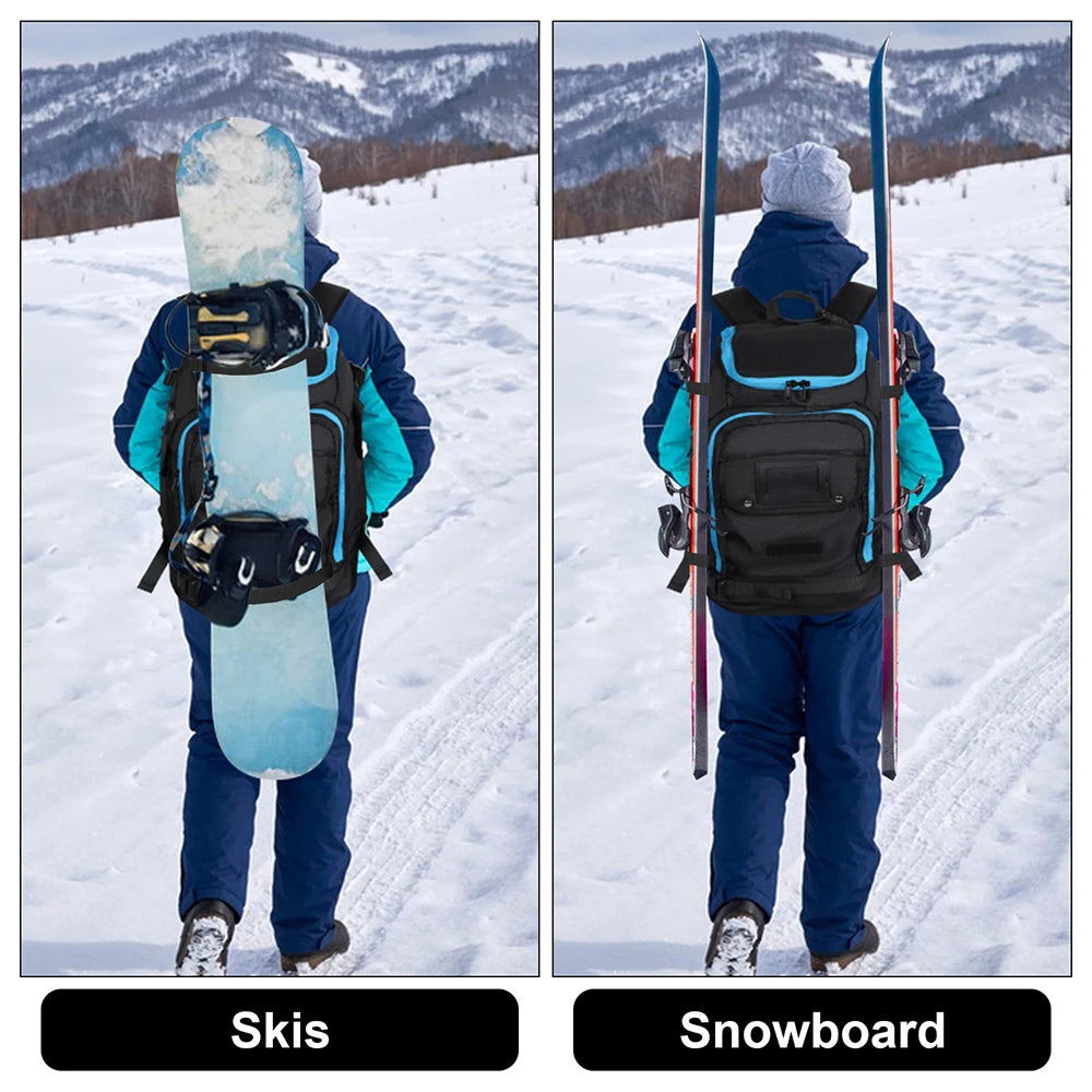 Travel Ski Boot Bag Backpack - Waterproof with Dry-Wet Separation for Gear