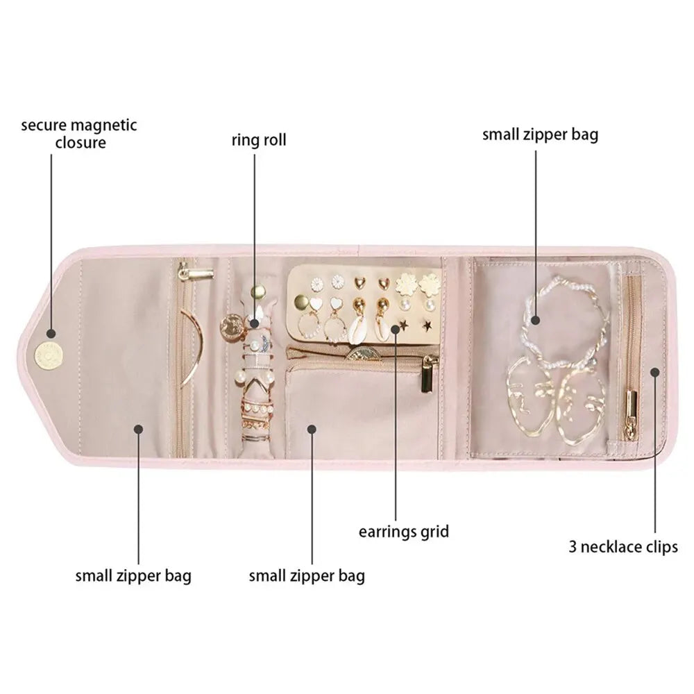 Foldable Rolling Fashion Jewelry Bag
