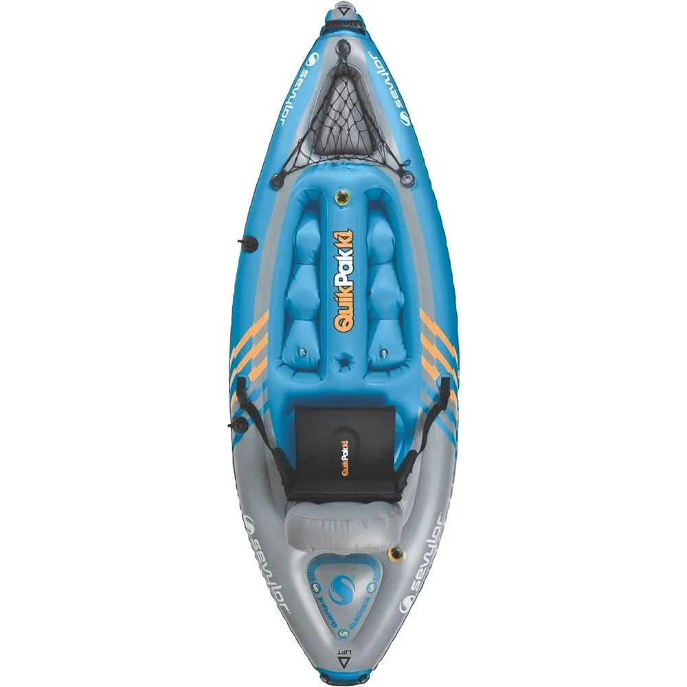 1-Person Inflatable Kayak - Backpack with Hand Pump & Paddle