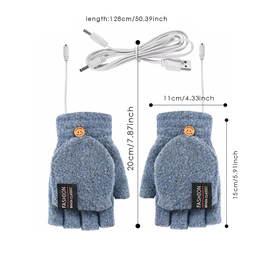 USB Heated Winter Gloves - Rechargeable, Warm, and Smart for Skiing & Hiking
