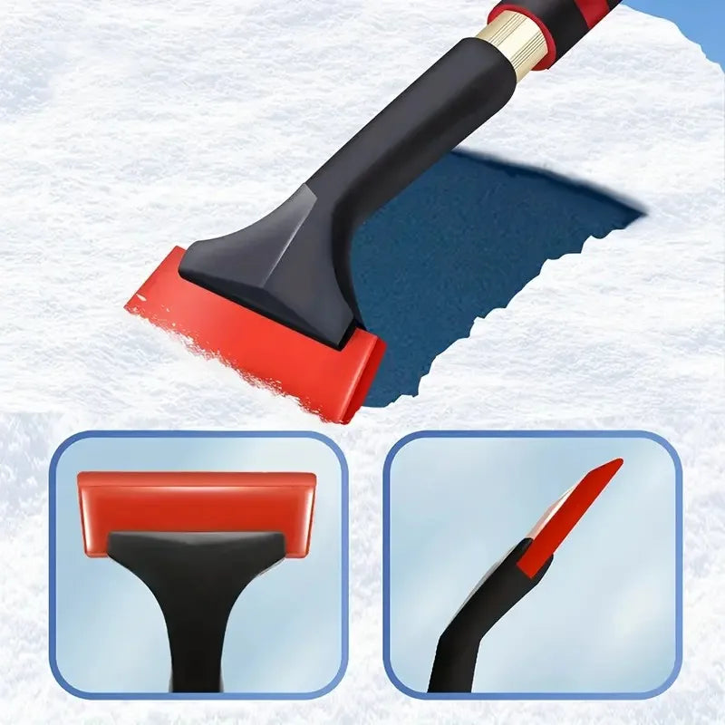 Telescopic Snow Shovel & Brush - Rotatable Multi-Use Tool for Ice Removal and Car Cleaning