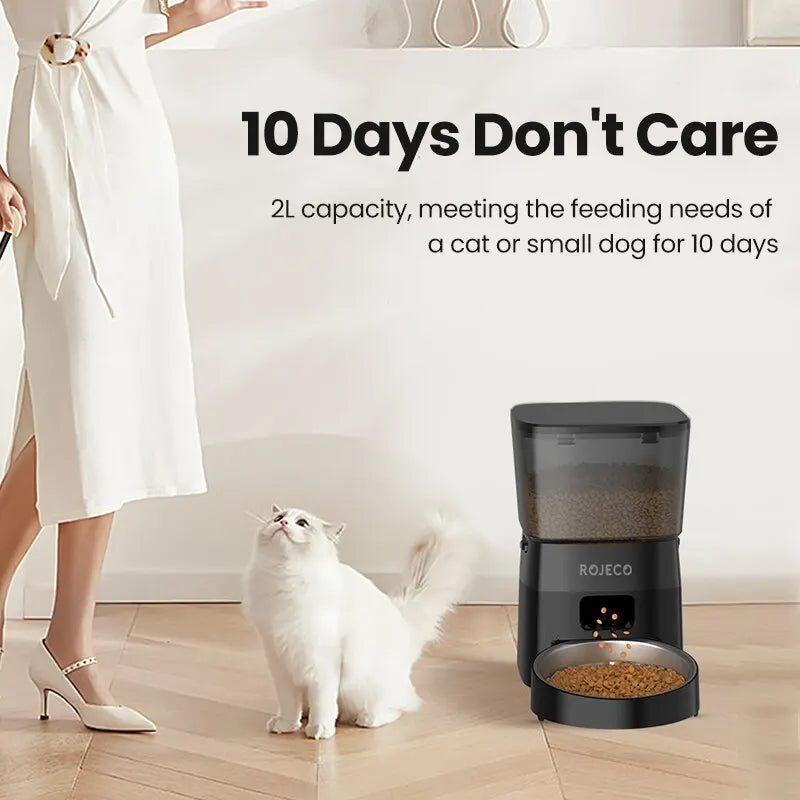 ROJECO Automatic Pet Feeder - Smart Control for Cats and Dogs