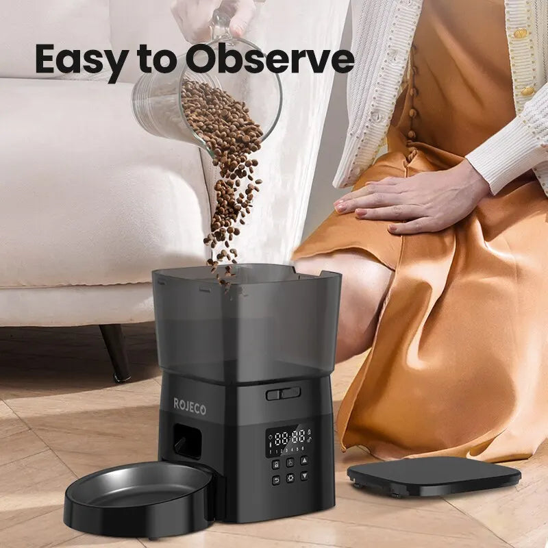 ROJECO Automatic Pet Feeder - Smart Control for Cats and Dogs