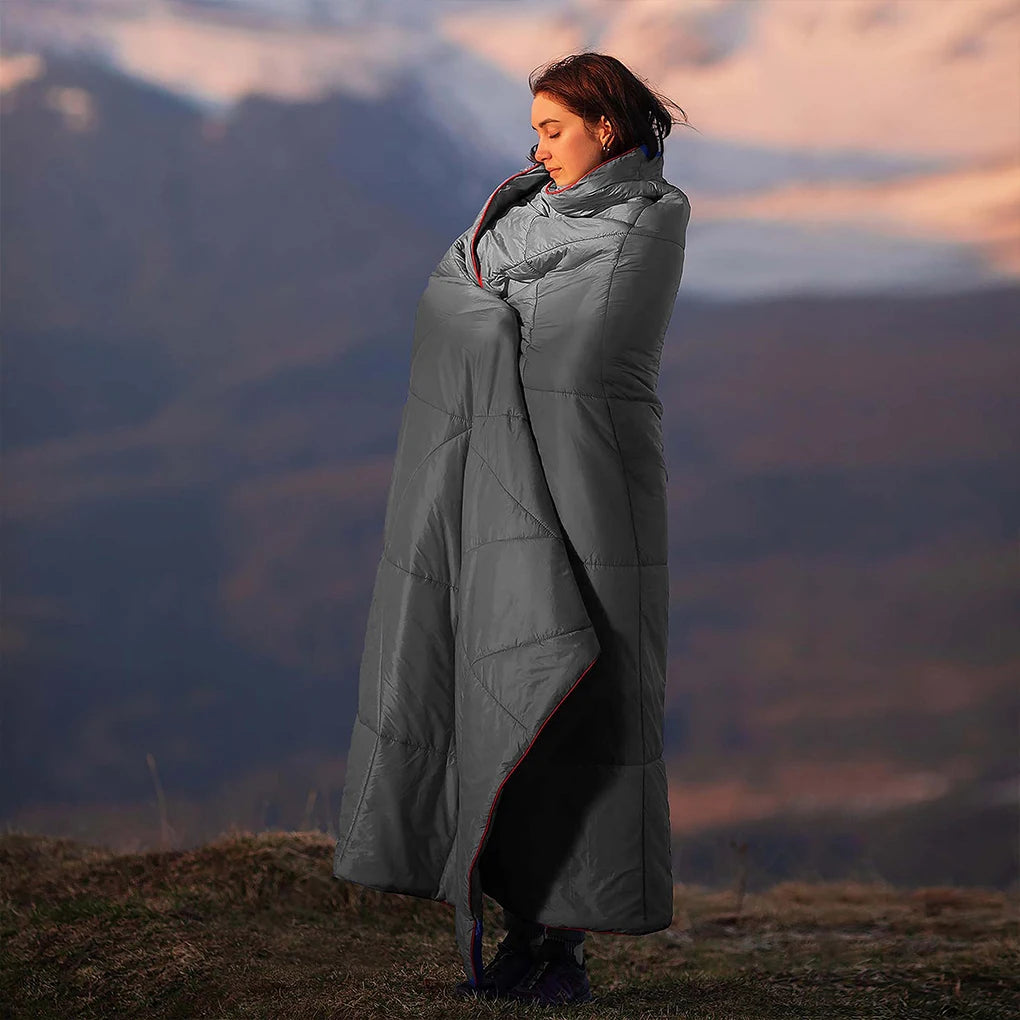 Wearable Down Camping Blanket - Ultralight, Waterproof, and Packable for Travel