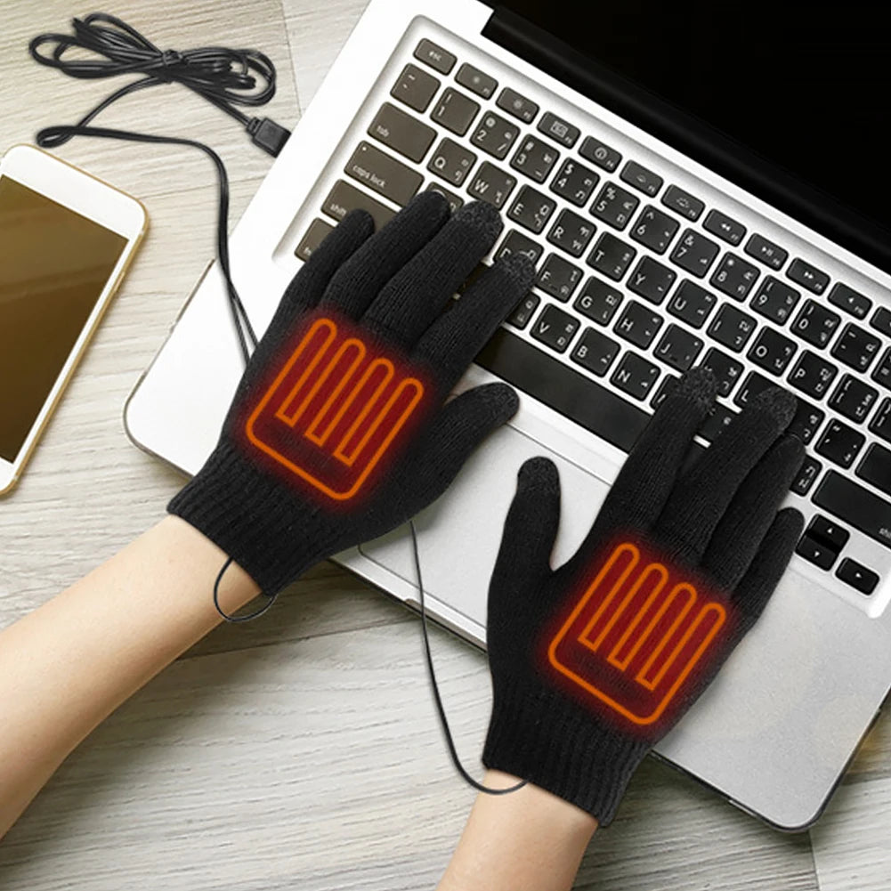 USB Heating Gloves Touch Screen Winter Gloves