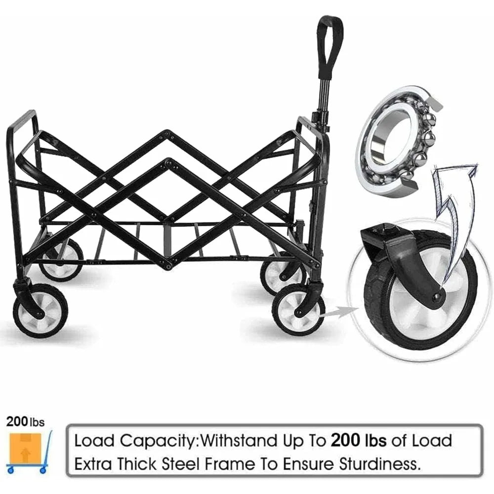 Collapsible Beach Wagon - Large Capacity, Heavy Duty, Portable
