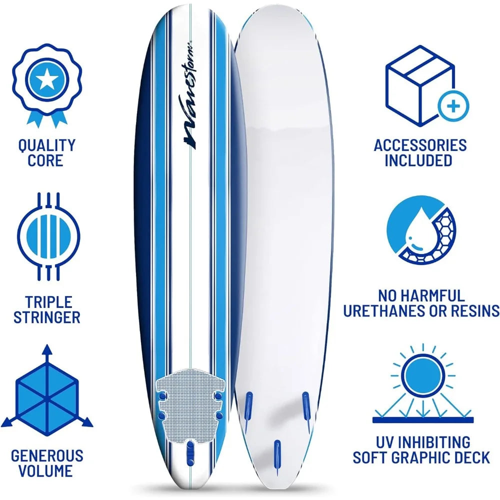 8ft Inflatable Longboard SUP - Paddleboard for Surfing