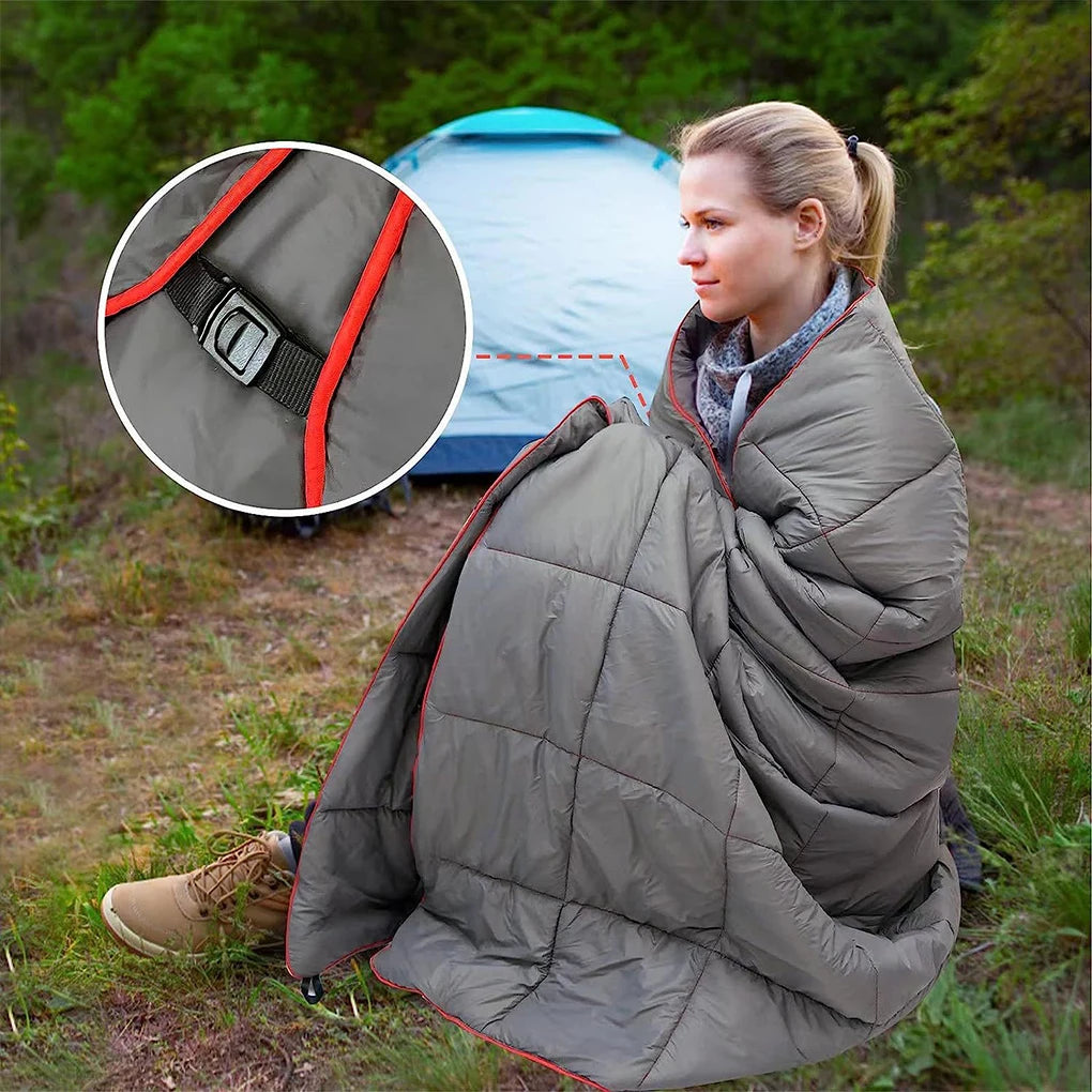Wearable Down Camping Blanket - Ultralight, Waterproof, and Packable for Travel