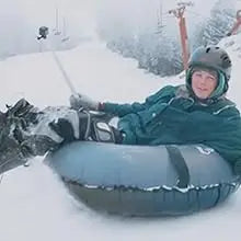Snow Tube with 50" Cover | Heavy Duty Inflatable Sledding