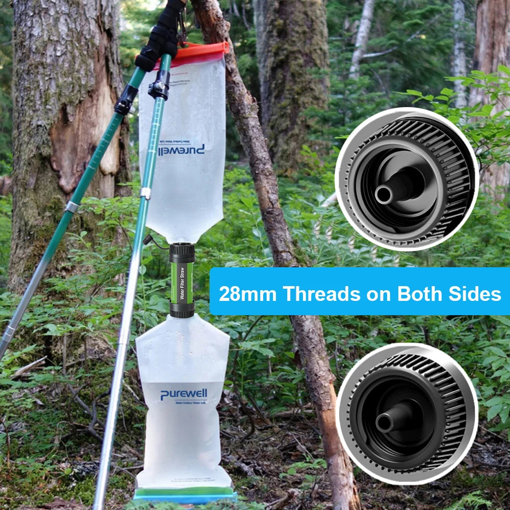 Compact Water Filter Straw - Portable Survival Gear for Outdoor Adventure