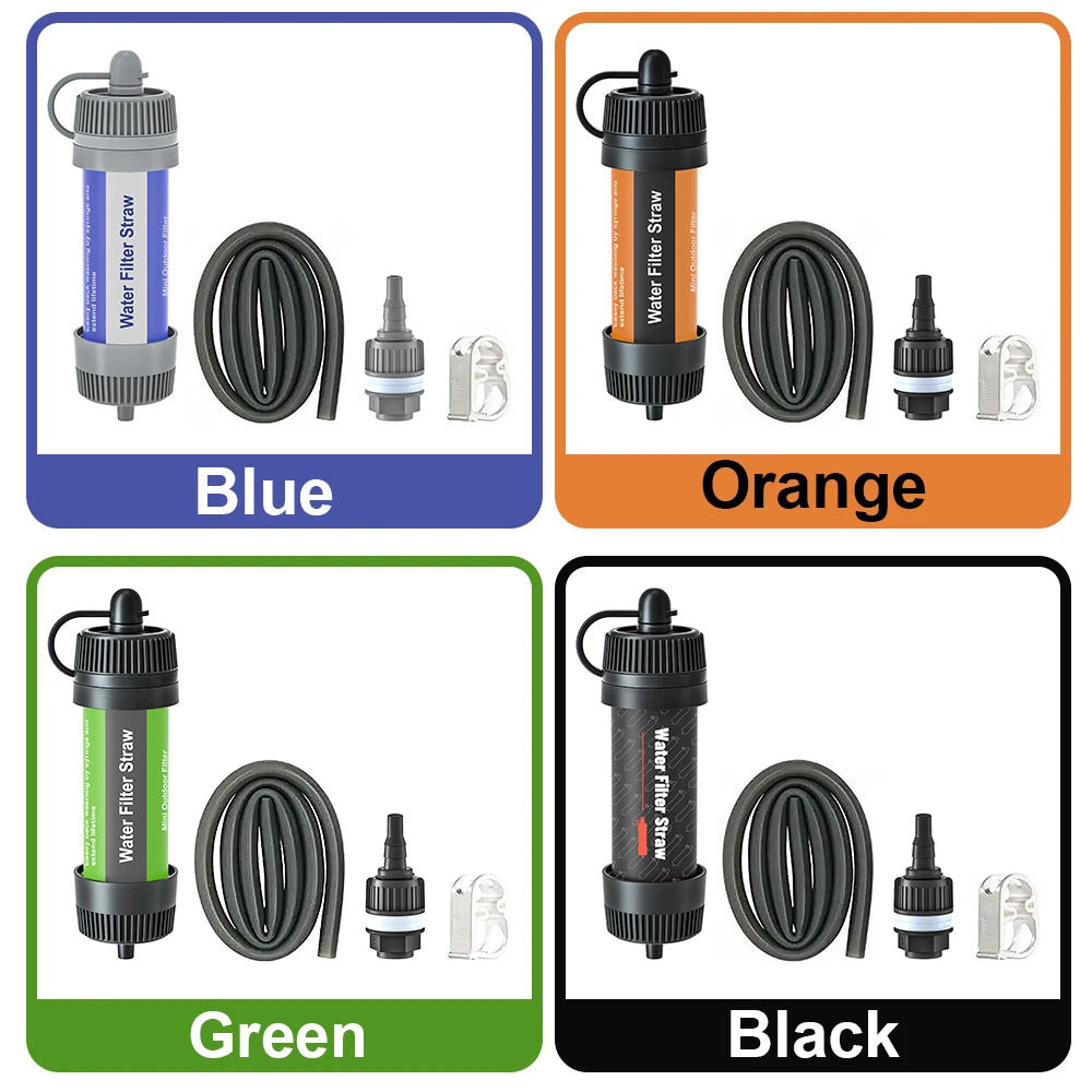 Compact Water Filter Straw - Portable Survival Gear for Outdoor Adventure