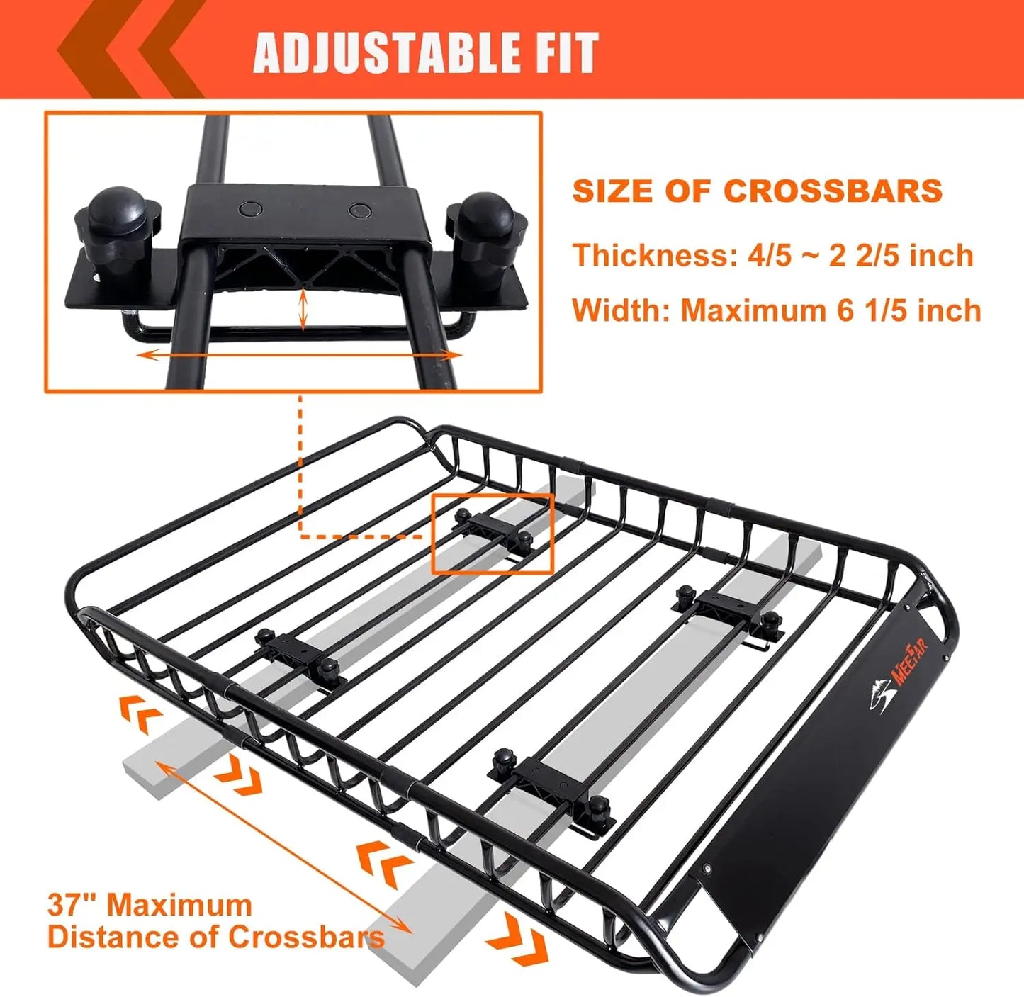 MeeFar Roof Rack Carrier Basket Universal Rooftop and Waterproof Bag -15 Cubic Feet