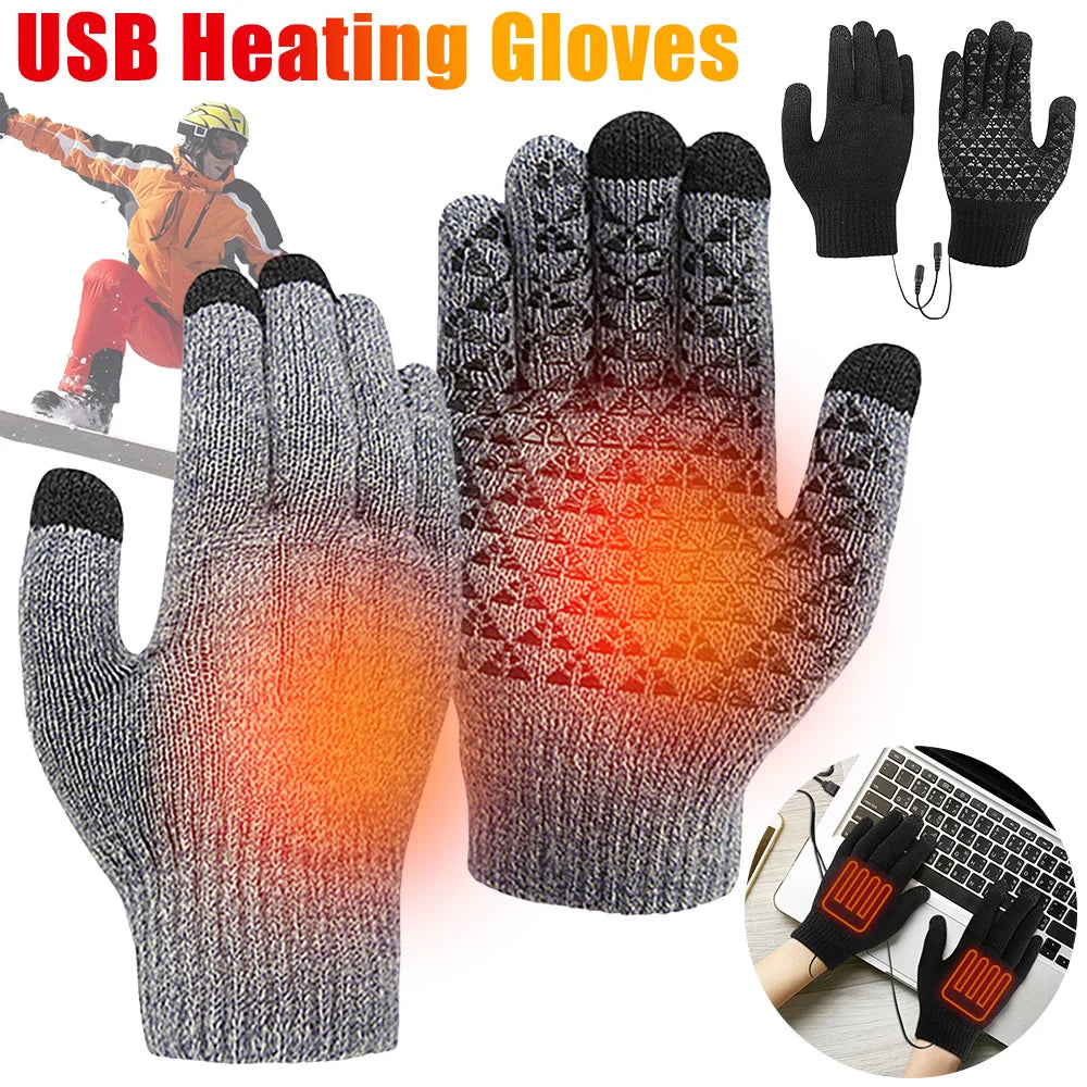 USB Heating Gloves Touch Screen Winter Gloves