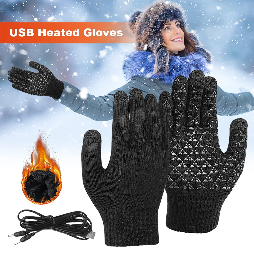 USB Heating Gloves Touch Screen Winter Gloves
