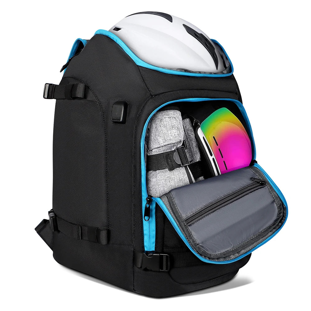 Travel Ski Boot Bag Backpack - Waterproof with Dry-Wet Separation for Gear