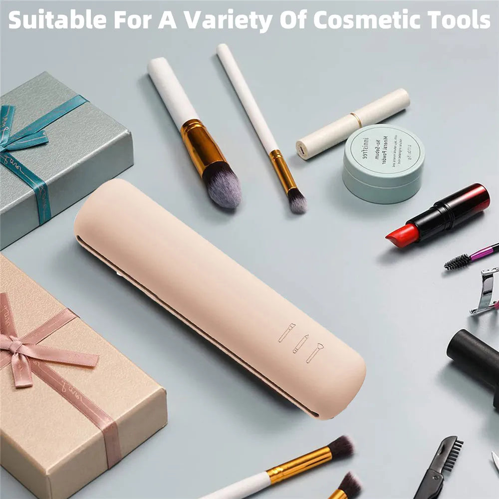 Portable Silicone Makeup Brush Holder - Travel Organizer and Storage