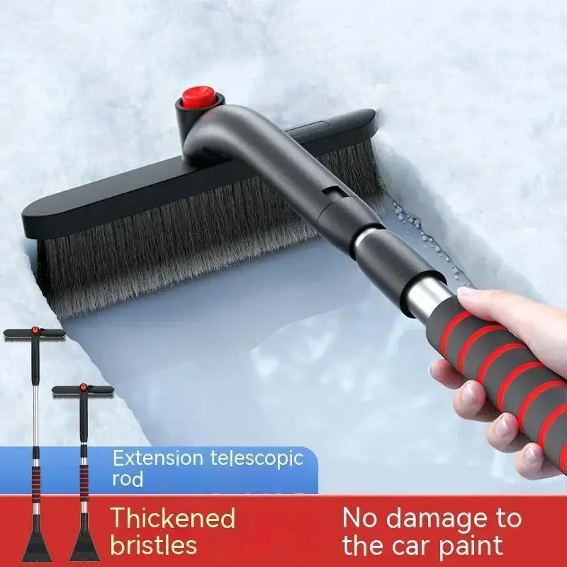 Telescopic Snow Shovel & Brush - Rotatable Multi-Use Tool for Ice Removal and Car Cleaning