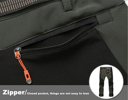 Men's Winter Pants - Thick Fleece, Waterproof & Windproof for Skiing, Trekking, and Camping