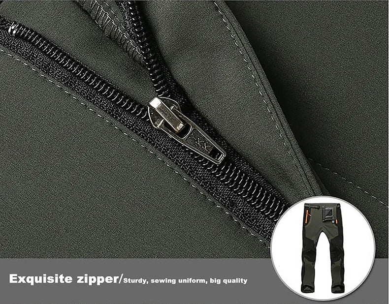 Men's Winter Pants - Thick Fleece, Waterproof & Windproof for Skiing, Trekking, and Camping