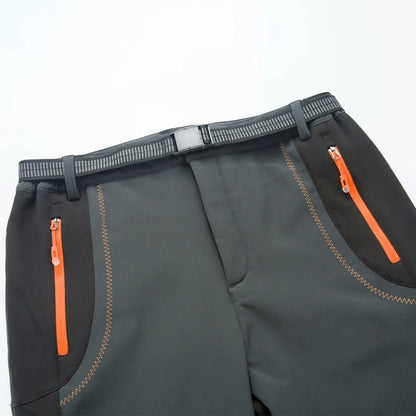 Men's Winter Pants - Thick Fleece, Waterproof & Windproof for Skiing, Trekking, and Camping