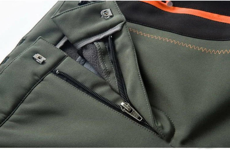 Men's Winter Pants - Thick Fleece, Waterproof & Windproof for Skiing, Trekking, and Camping