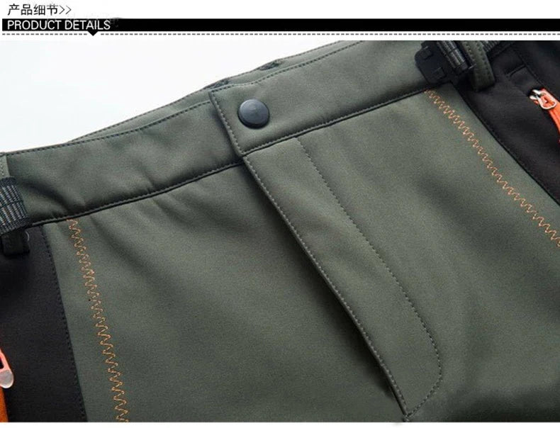 Men's Winter Pants - Thick Fleece, Waterproof & Windproof for Skiing, Trekking, and Camping