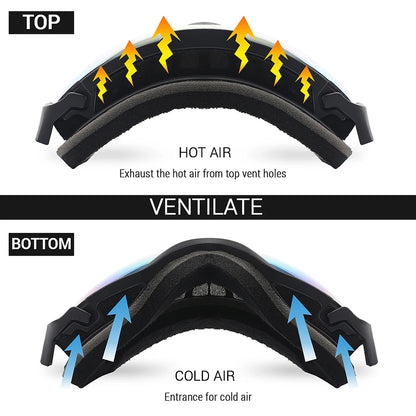 OTG Ski Goggles - Anti-Fog Double-Layer Lens for Snowboarding and Snowmobile