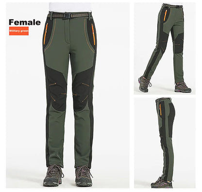 Men's Winter Pants - Thick Fleece, Waterproof & Windproof for Skiing, Trekking, and Camping