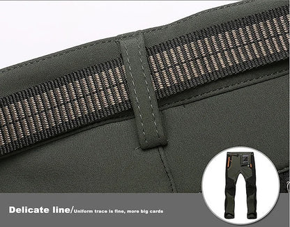 Men's Winter Pants - Thick Fleece, Waterproof & Windproof for Skiing, Trekking, and Camping