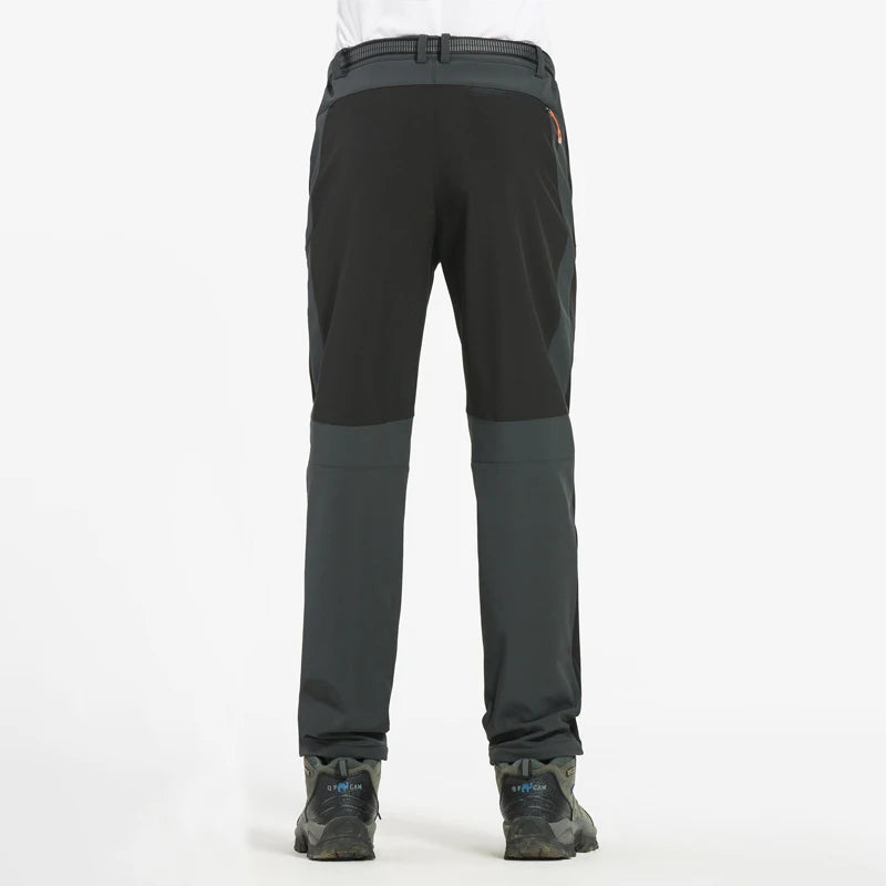 Men's Winter Pants - Thick Fleece, Waterproof & Windproof for Skiing, Trekking, and Camping