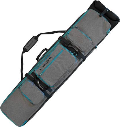 Expandable Snowboard and Ski Bag with Wheels, Fits 2 Boards or 2 Sets of Skis