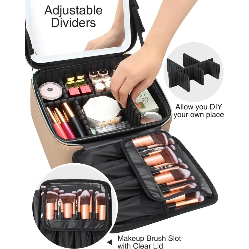 Relavel Makeup Bag with Light Up Mirror