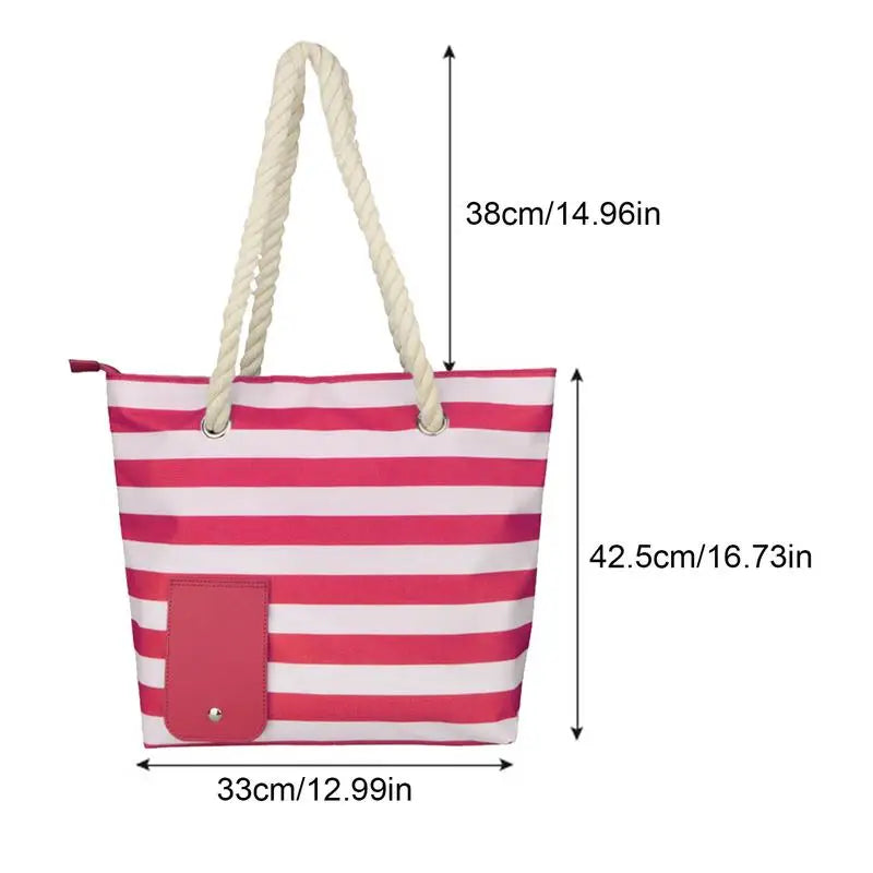 Beach Wine Cooler Bag - Portable Thermal Tote Purse with Shoulder Strap