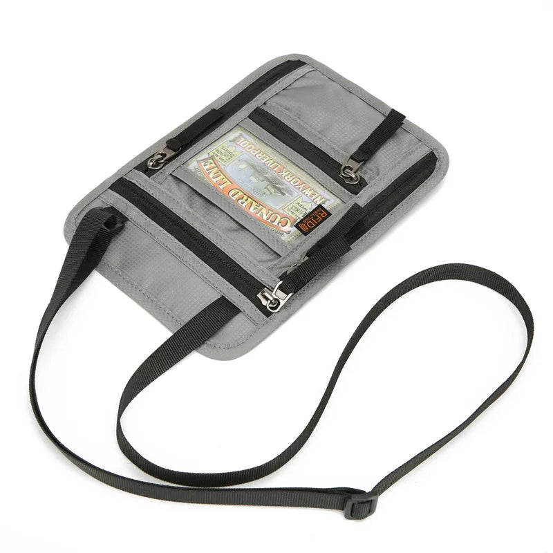 Neck Pouch RFID Travel Wallet