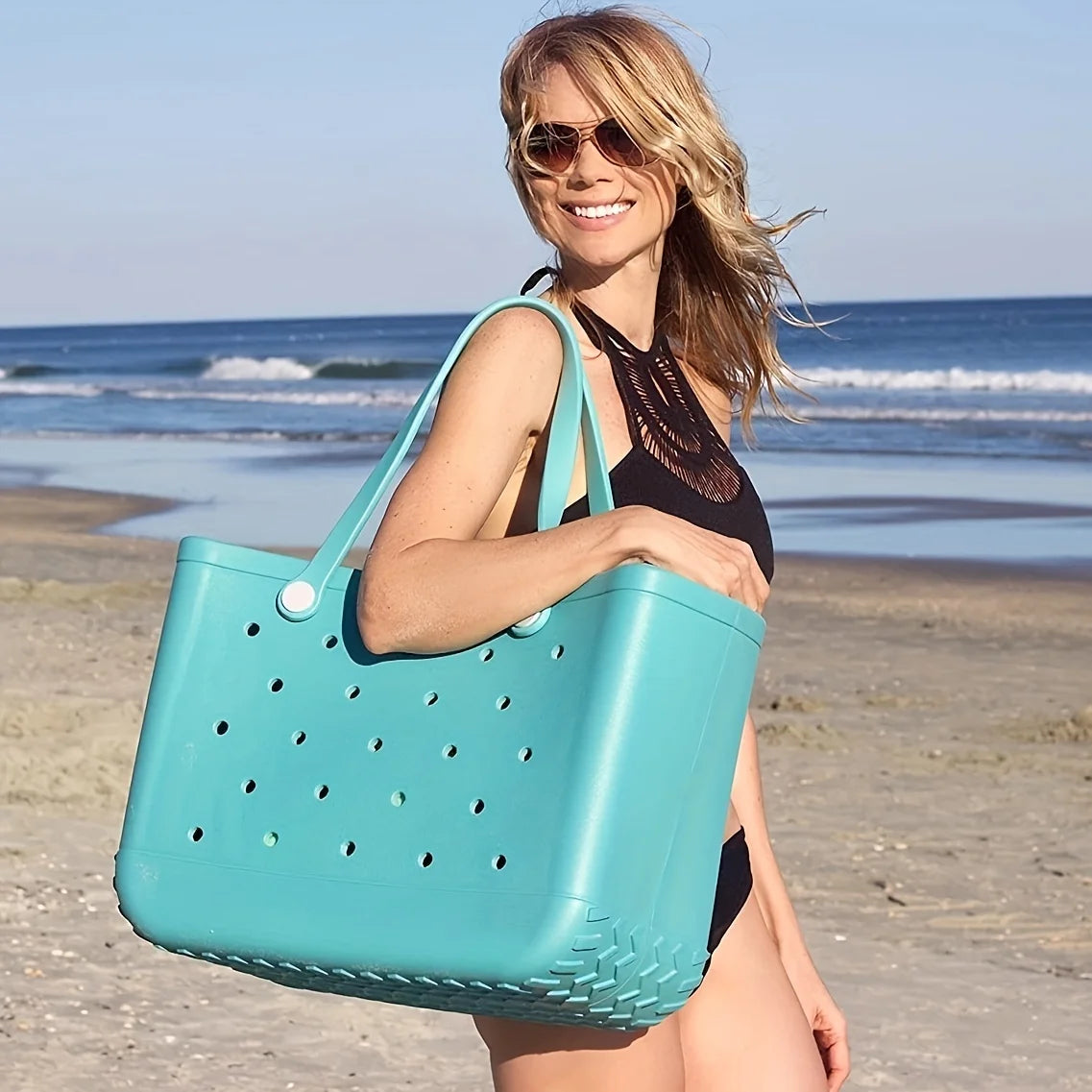 Boggs Waterproof Beach Bag - Washable Handbag with Shoulder Strap