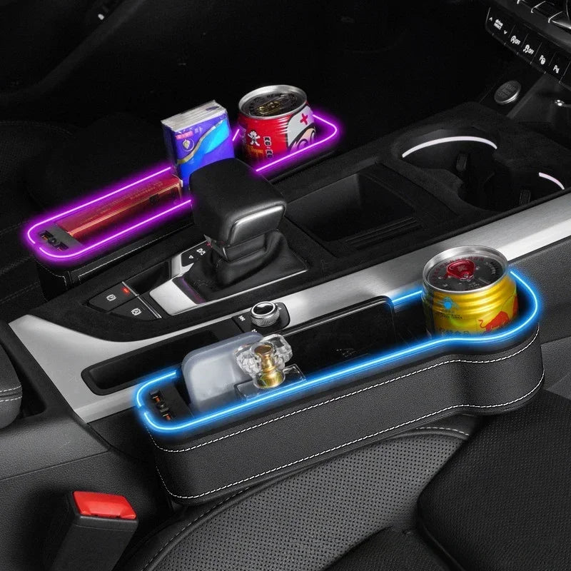 Car Crevice Storage Box with 2 USB Charger