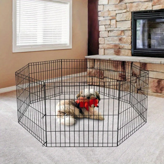 24-Inch Dog Playpen - 8-Panel Portable Pet Exercise Fence